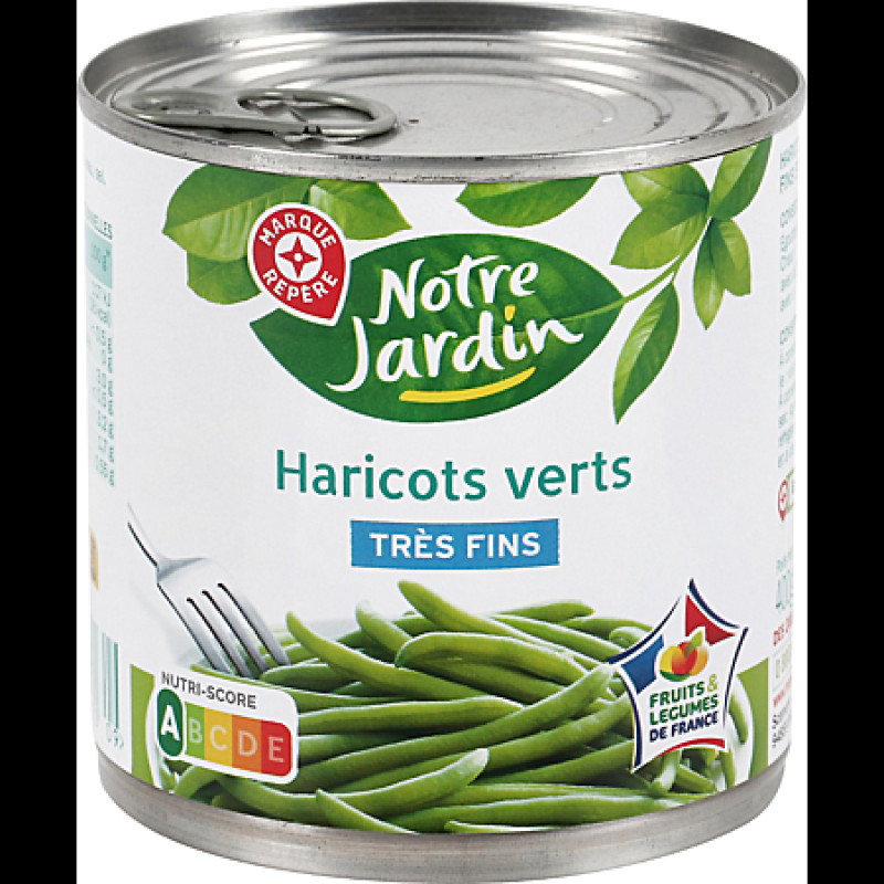 haricots verts, très fins coupés