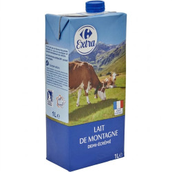 Lait de montagne demi-écrémé stérilisé UHT
