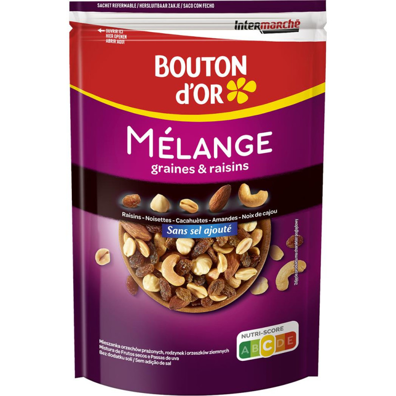 Mélange graines et raisins, sans sel ajouté