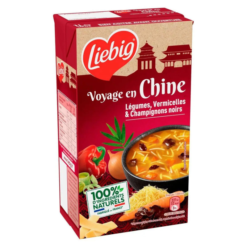 Soupe voyage en chine, légumes vermicelles et champignons noirs