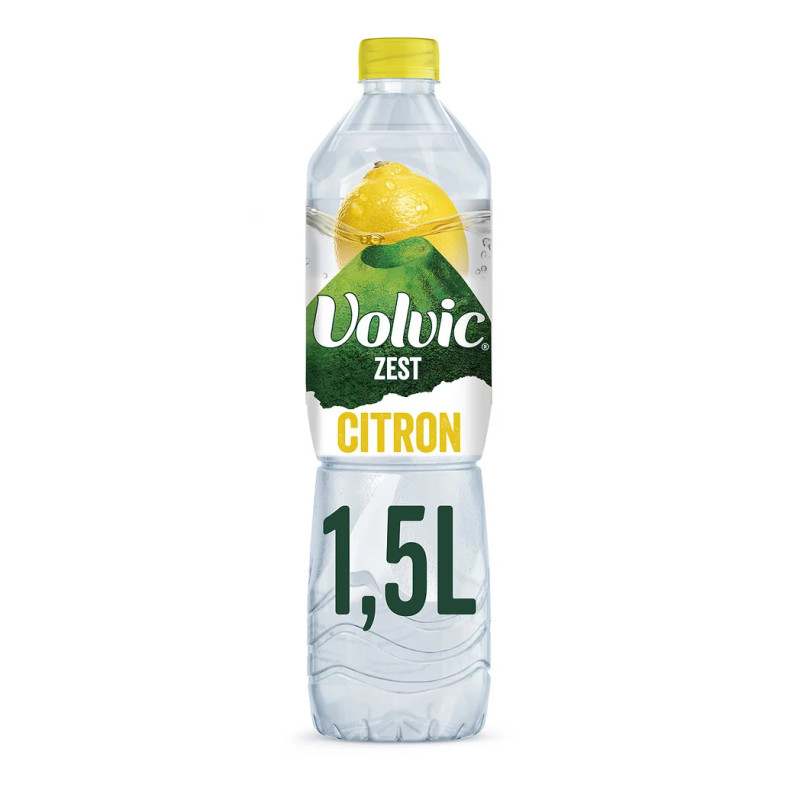 Volvic Zest Citron, eau minérale aromatisée citron