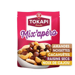 Mix'apéro amandes, noisettes, raisins secs, noix de cajoux