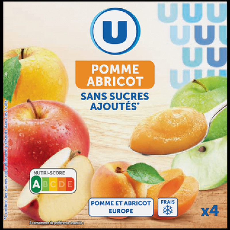 Dessert fruiter pomme abricot, sans sucres ajoutés