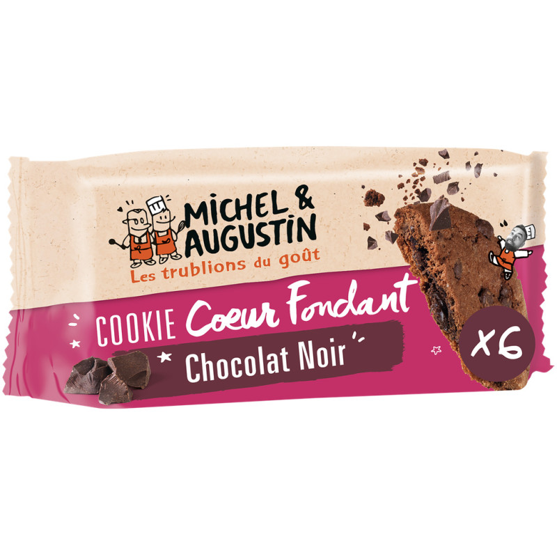 Cookies coeur fondant, chocolat noir et pépites de chocolat