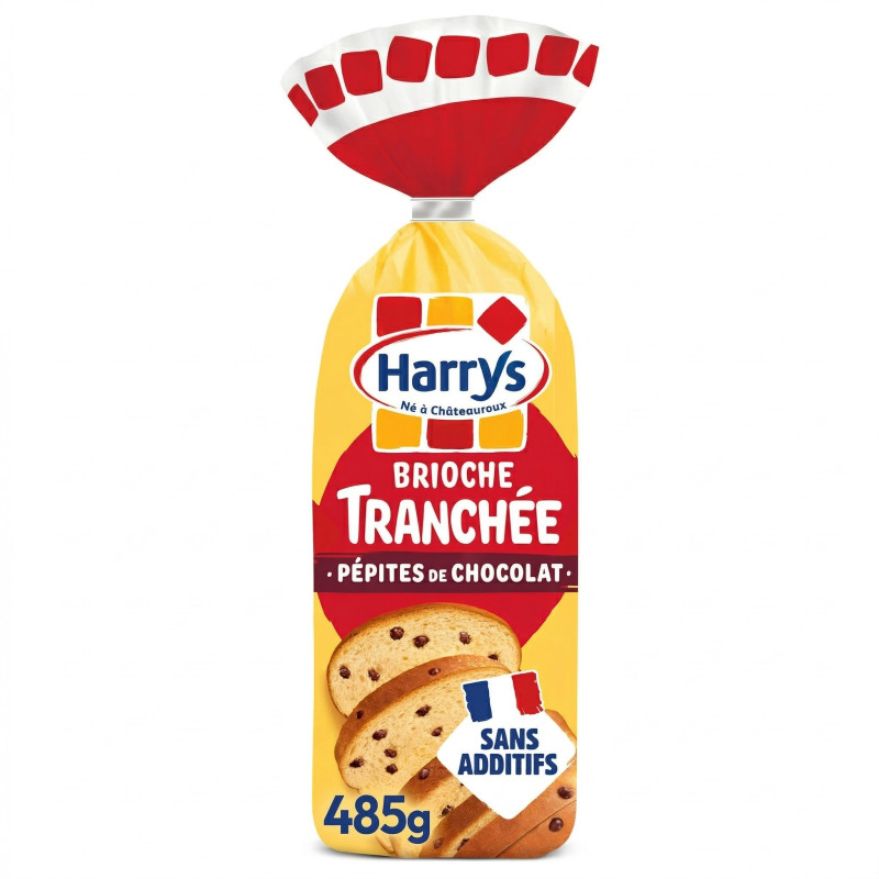 Brioche tranchée pépites de chocolat