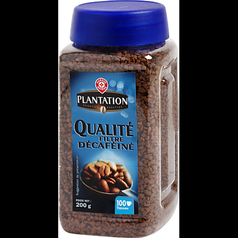Café Soluble décaféiné, qualité filtre