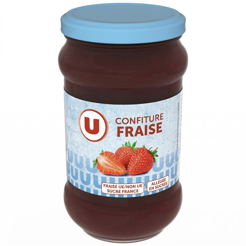 Confiture fraise, allégée en sucres