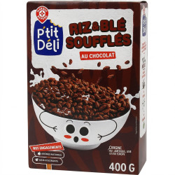 Riz et blé soufflé au chocolat