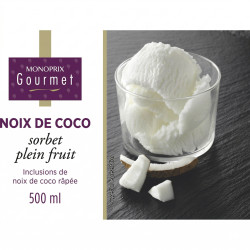 Sorbet plein fruit noix de coco râpée