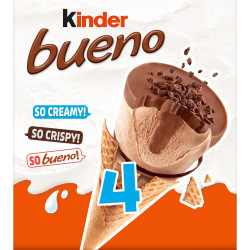 Glace Kinder Bueno, cône noisette chocolat lait