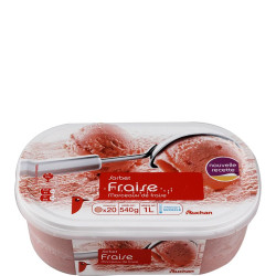 Sorbet plein fruit fraise avec morceaux