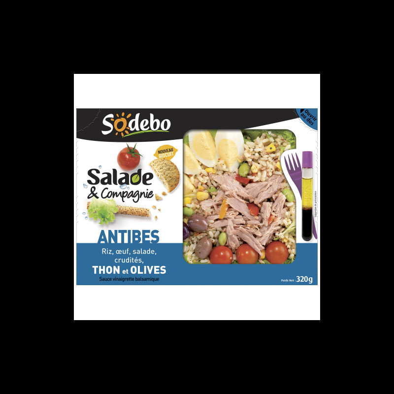 Salade Antibes, oeuf thon olives