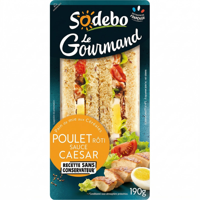 Sandwich le gourmand poulet rôti sauce caesar