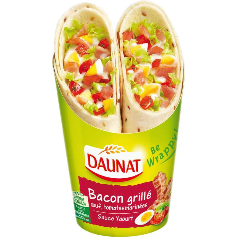 Wrap bacon oeuf tomates marinées