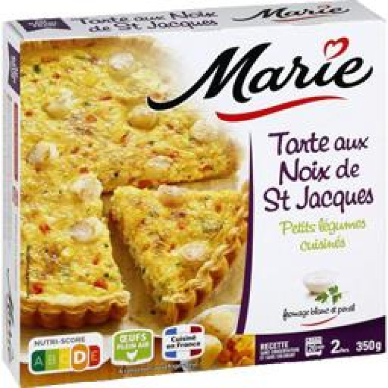 tarte aux noix de saint jacques, fraîche