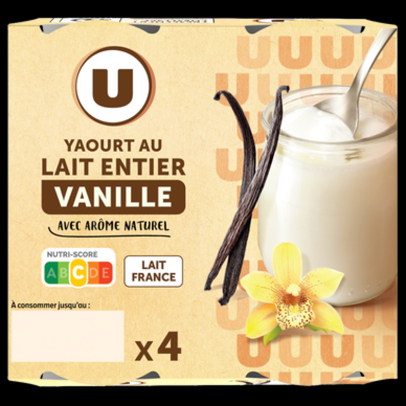 Yaourts au lait entier saveur vanille