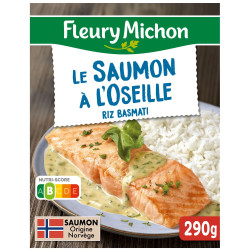 saumon à l'oseille,  riz basmati