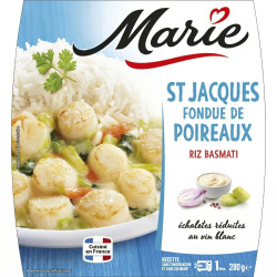 St Jacques, fondue de poireaux riz basmati