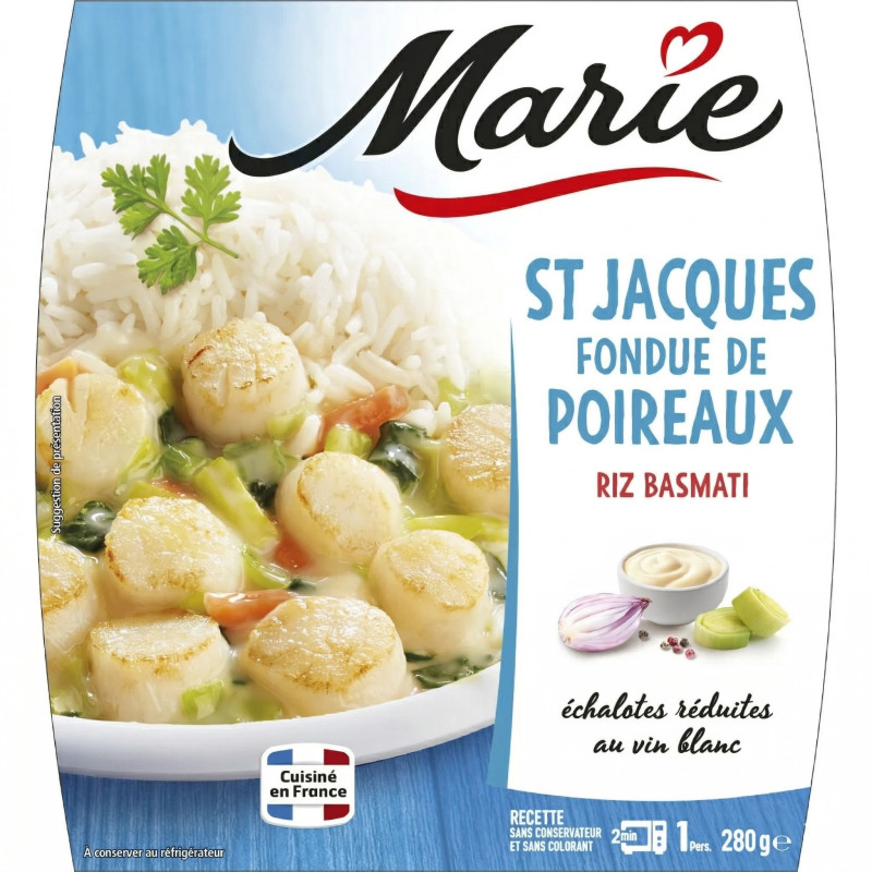 St Jacques, fondue de poireaux riz basmati