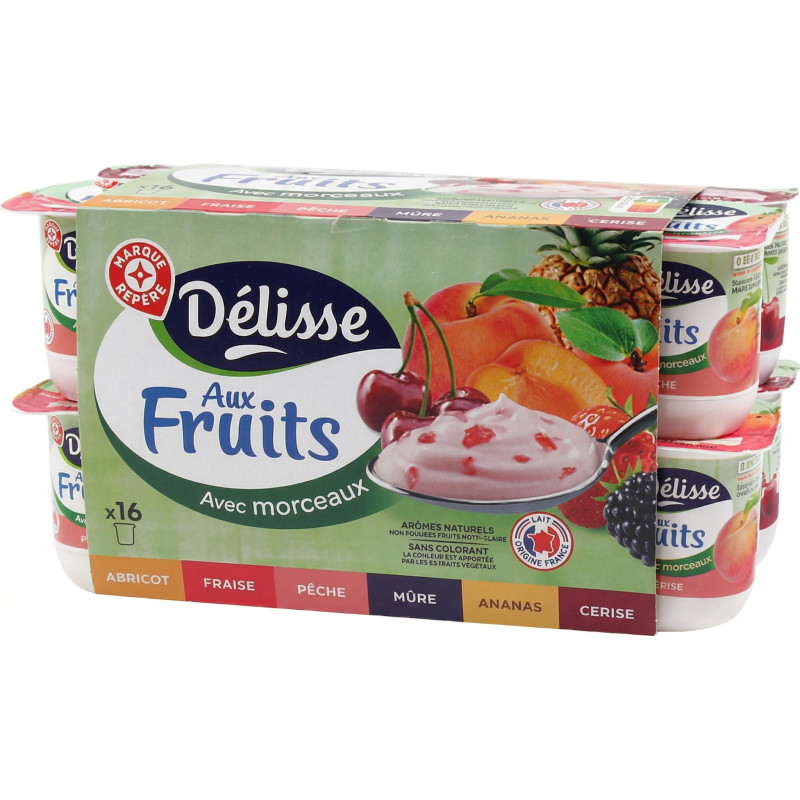 Yaourts aux fruits avec morceaux