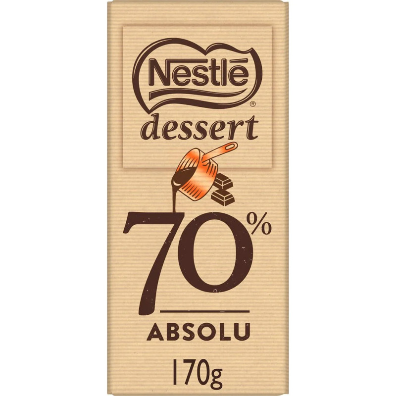 Tablette chocolat noir 70%, absolu