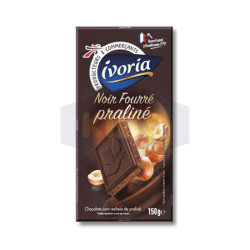 Tablette chocolat noir fourré praliné