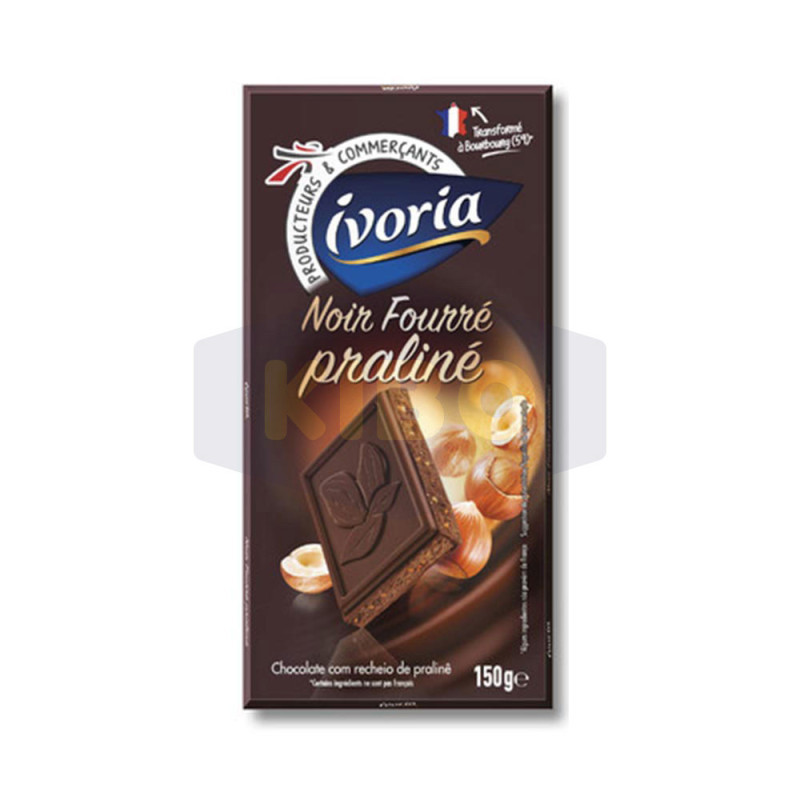 Tablette chocolat noir fourré praliné