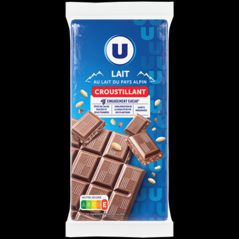 Tablette chocolat au lait croustillant