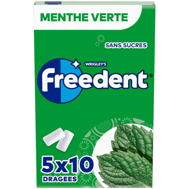 Chewing gum menthe verte, sans sucres
